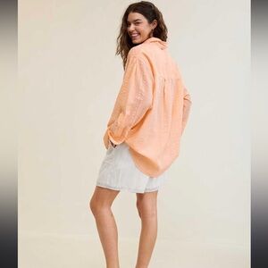 Aerie NWT Seersucker PJ-to-Party Button-Up Shirt